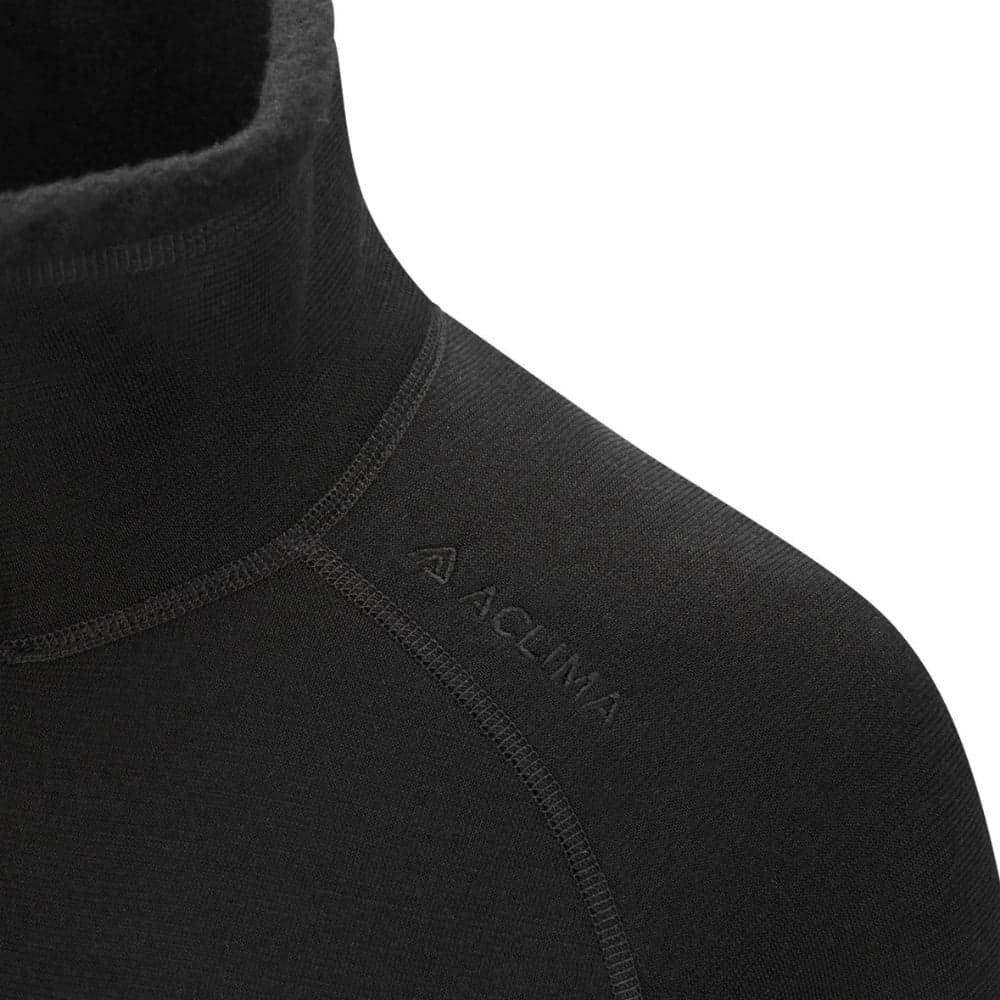 M's Fleecewool V2 Polo W/ Zip Jet Black, view: 2