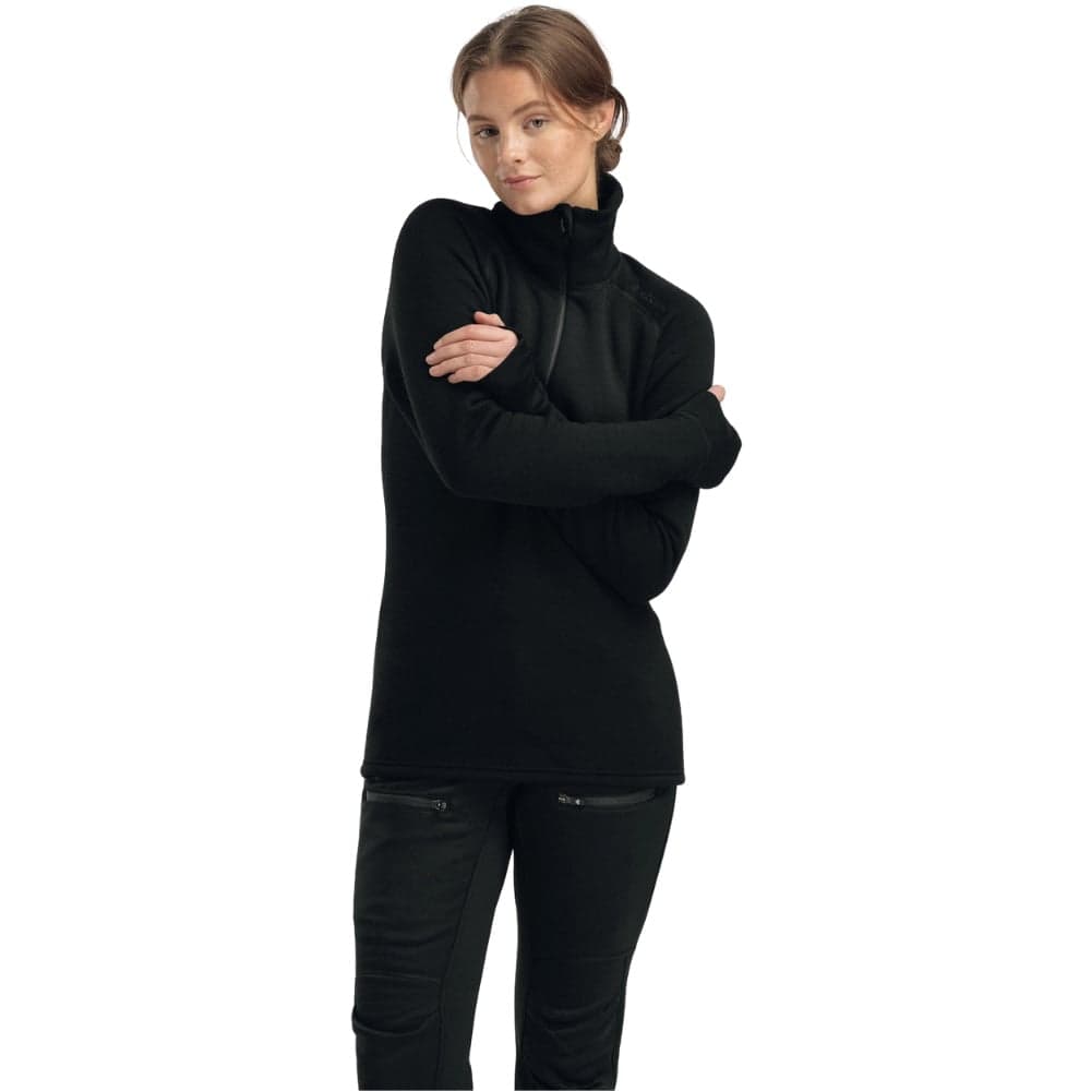 W's Fleecewool V2 Polo W/ Zip Jet Black, view: 6