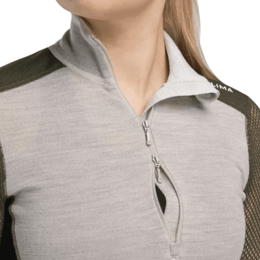 W's Woolnet Hybrid Mockneck Beige Melange/Tarmac/Jet Black, view: 5