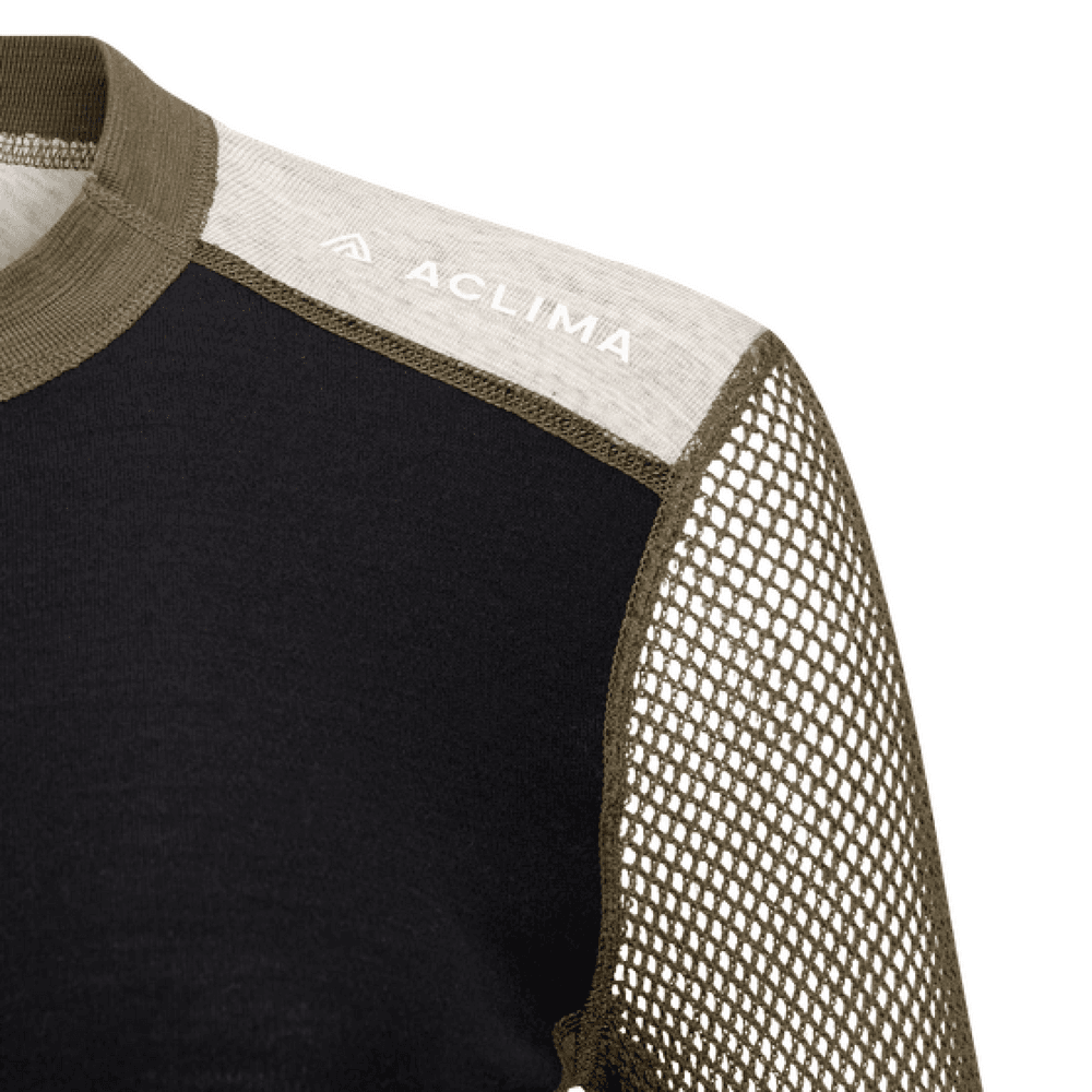 W's Woolnet Hybrid Crewneck Jet Black/Tarmac/Beige Melange, view: 3