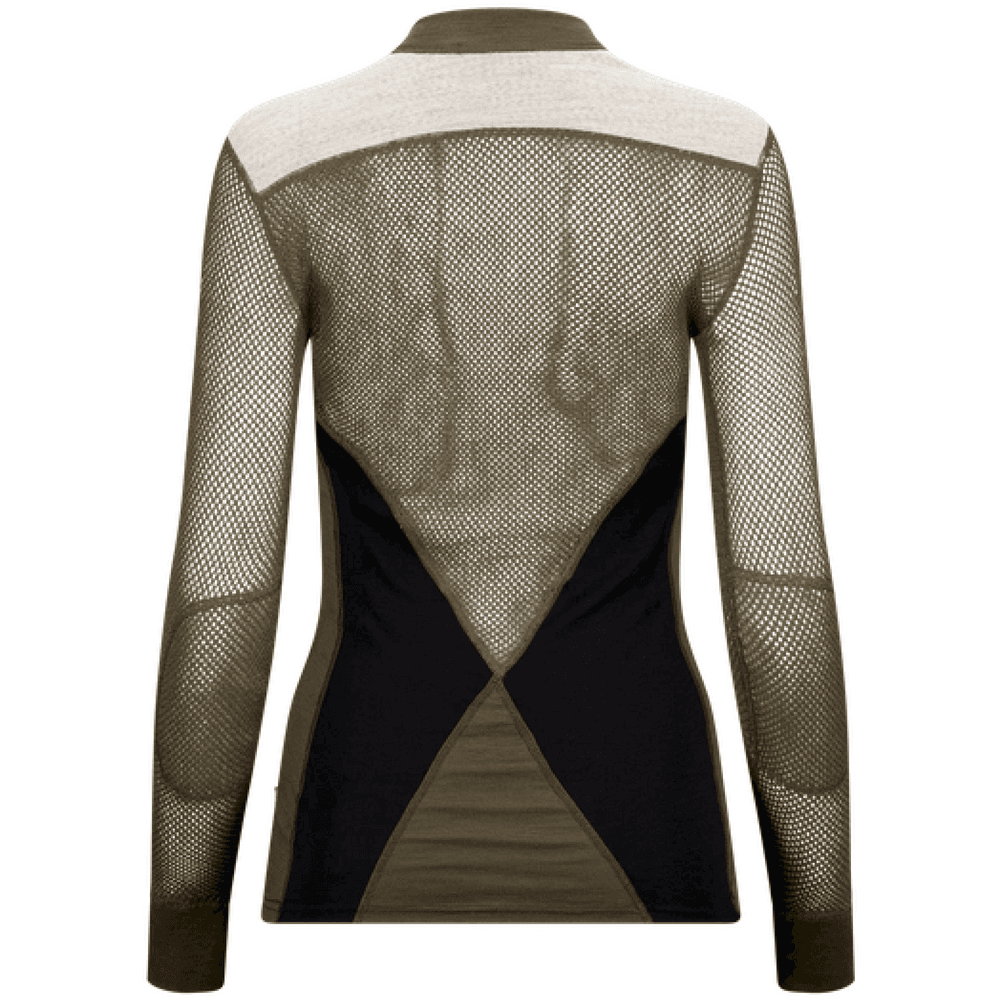 W's Woolnet Hybrid Crewneck Jet Black/Tarmac/Beige Melange, view: 1