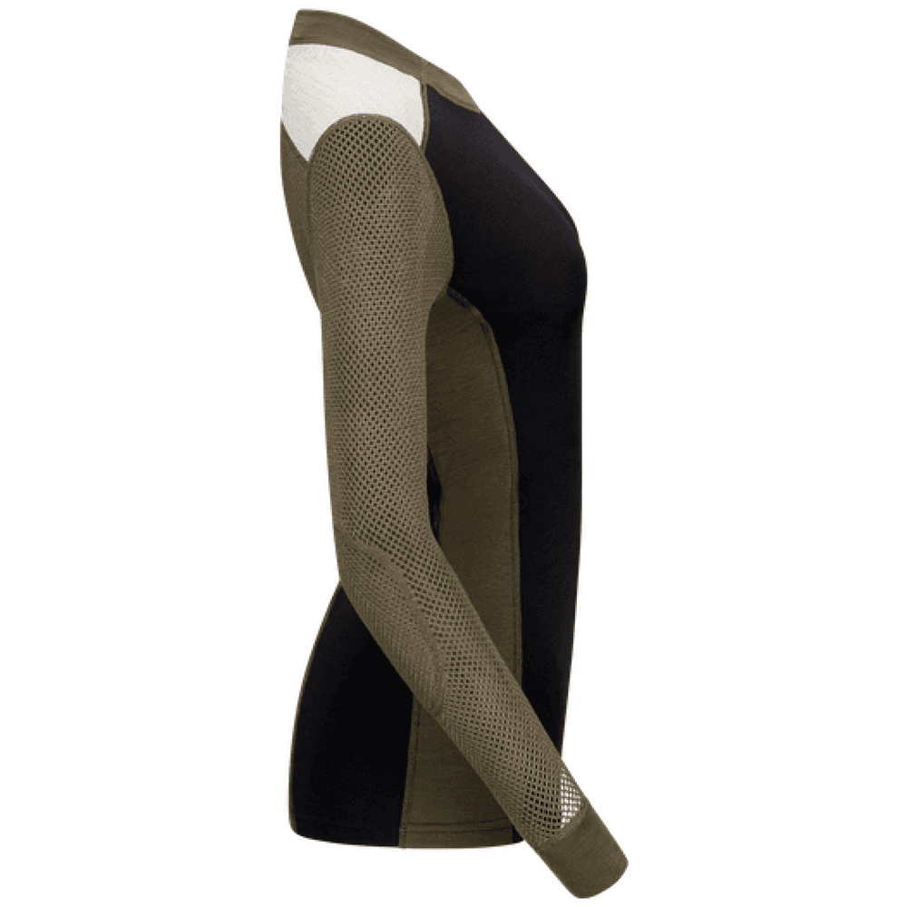 W's Woolnet Hybrid Crewneck Jet Black/Tarmac/Beige Melange, view: 2