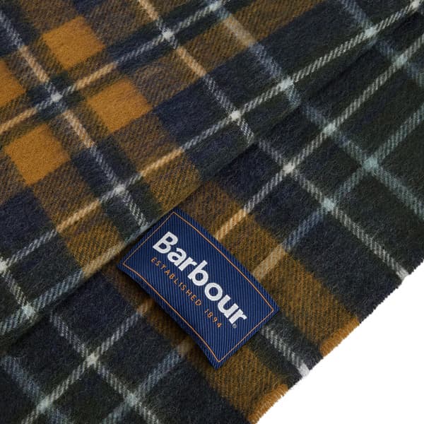 New Check Tartan Scarf Forest/Bronze Brown, view: 4