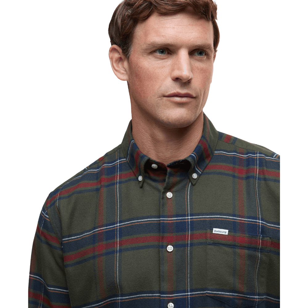 M's Dogwood Regular Checked Shirt Olive, view: 1
