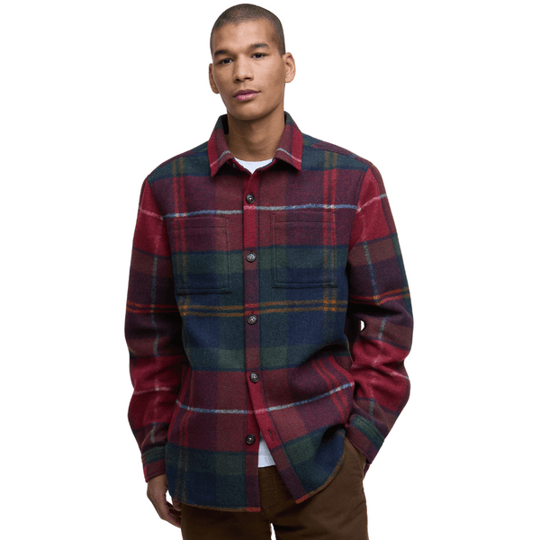 M's Chapter Tailored Check Overshirt Winterberry Tartan, view: 1