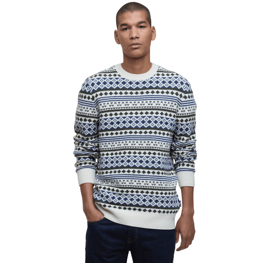 M's Easdale Fair Isle Crew Neck Sweater Whisper White, view: 1