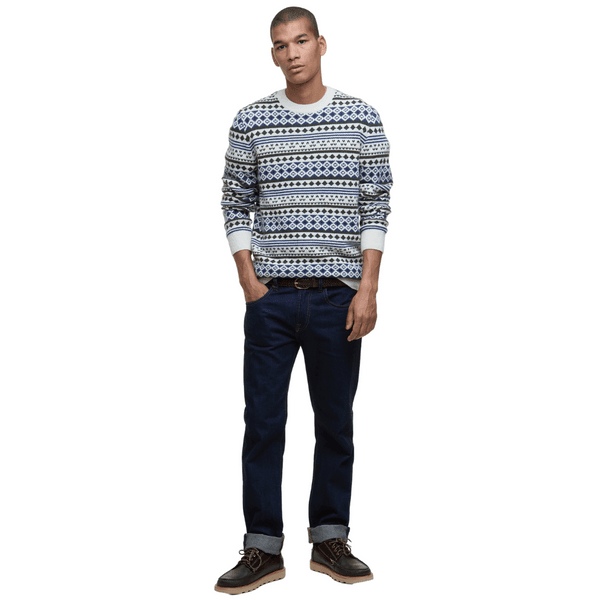 M's Easdale Fair Isle Crew Neck Sweater Whisper White, view: 5