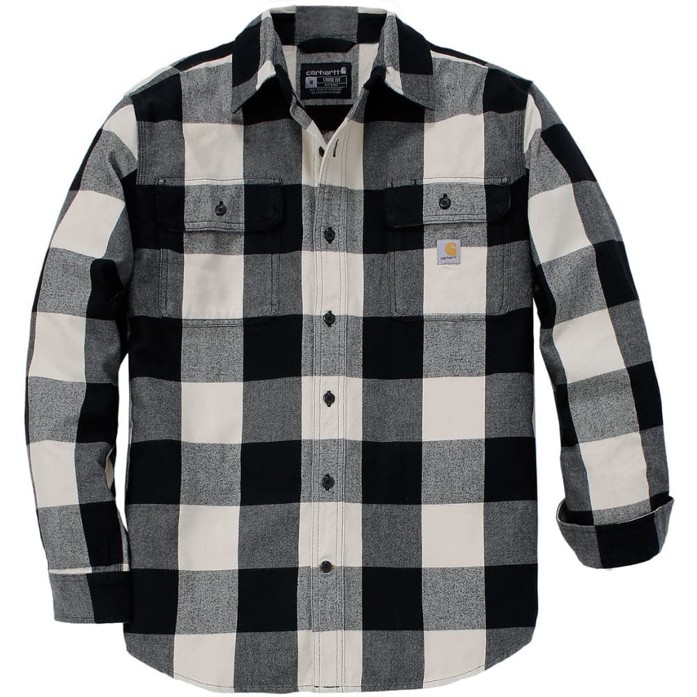 Carhartt M's Long-Sleeve Plaid Shirt Oat Milk, view: 0