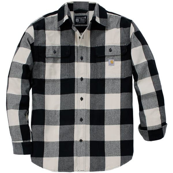 Carhartt M's Long-Sleeve Plaid Shirt Oat Milk, view: 0