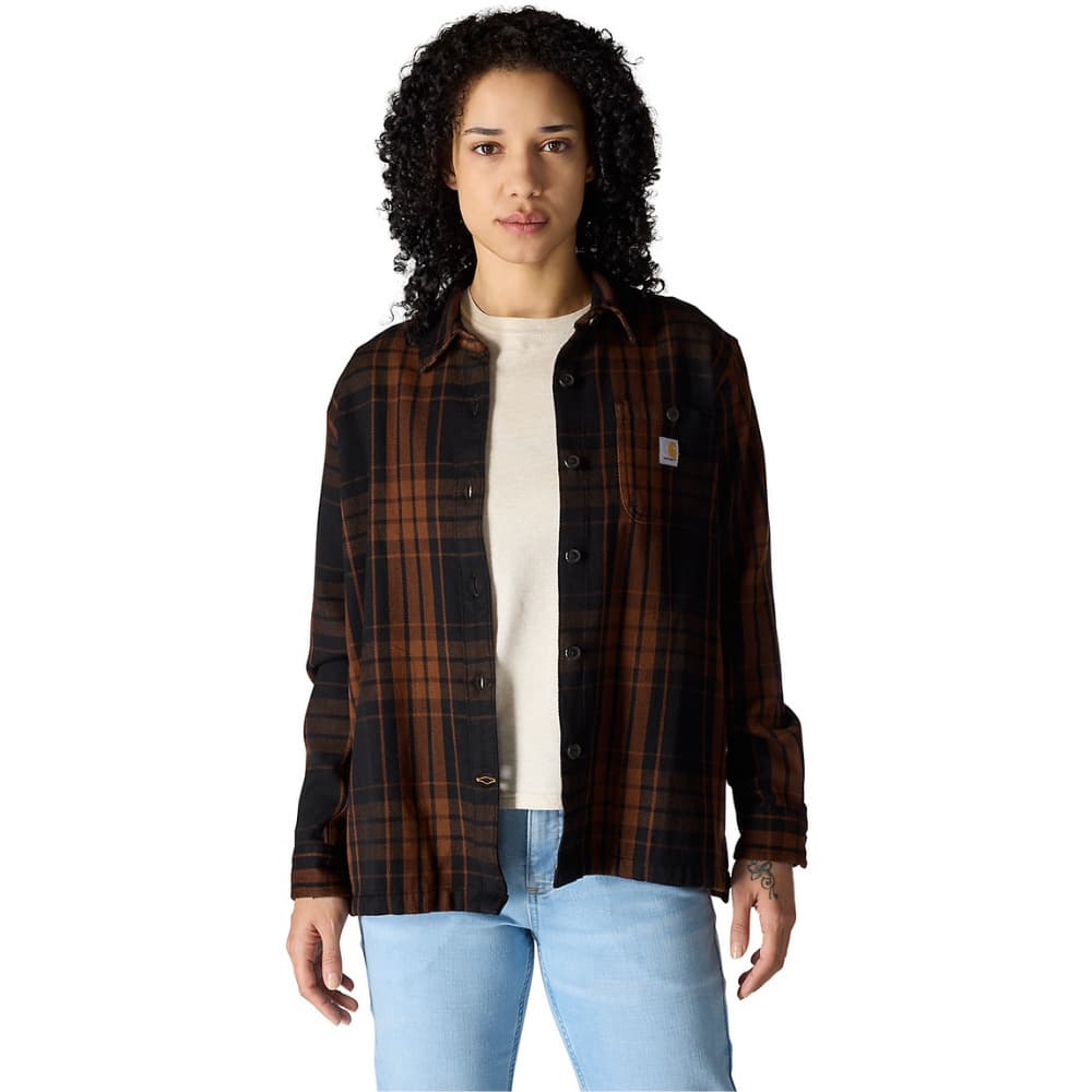 Carhartt W's Loose Fit Twill Plaid Shirt Black, view: 2