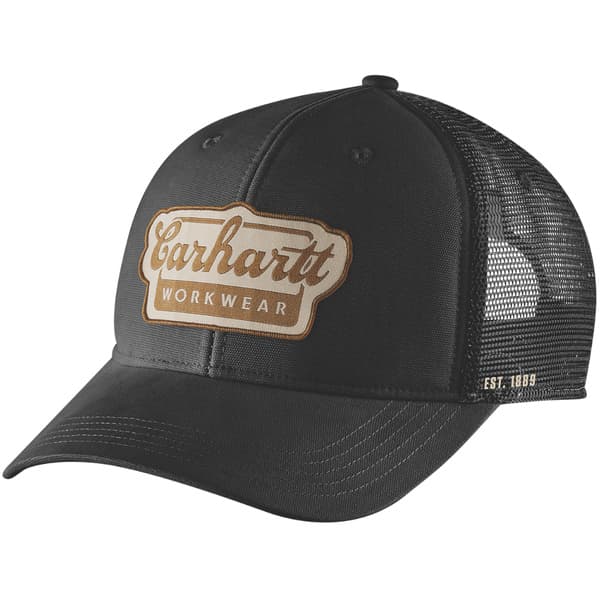 Carhartt M's Twill Mesh-Back Script Patch Cap Black, view: 0
