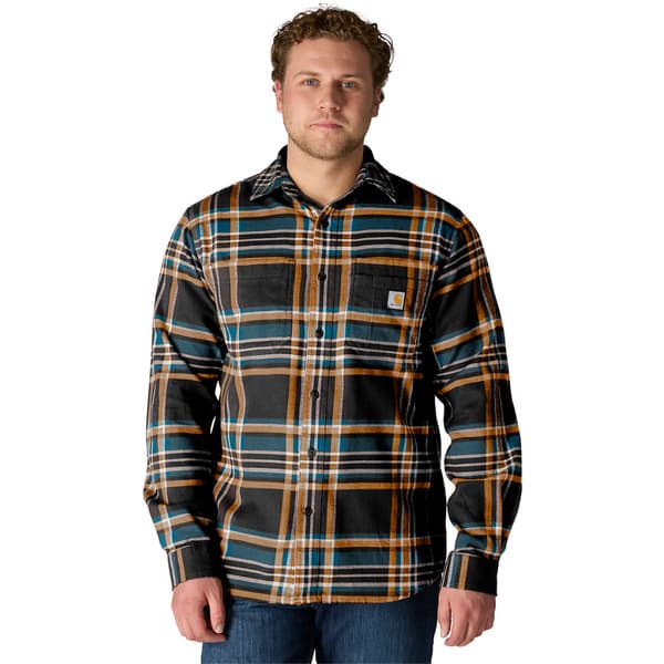 Carhartt M's Flannel Long-Sleeve Plaid Shirt Black, view: 2