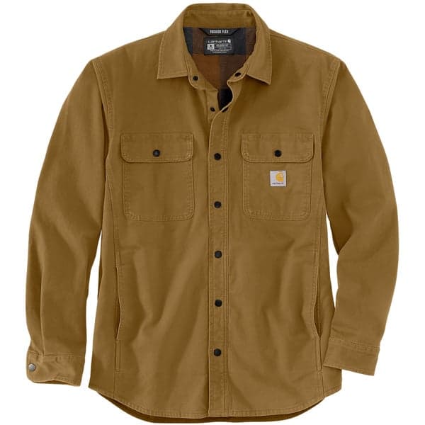 Carhartt M's Canvas Fleece-Lined Shirt Jacket Oak Brown, view: 0