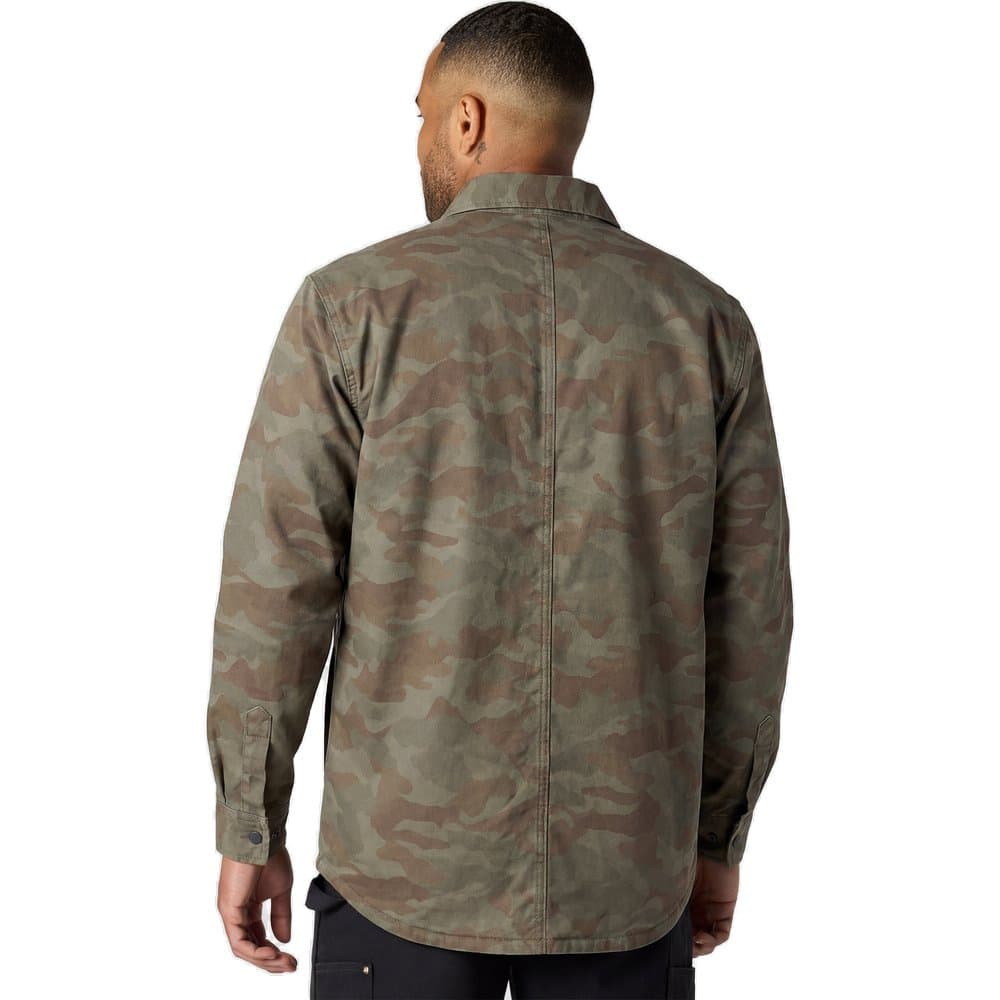 M's Canvas Fleece-Lined Shirt Jacket Army Green Camo, view: 3