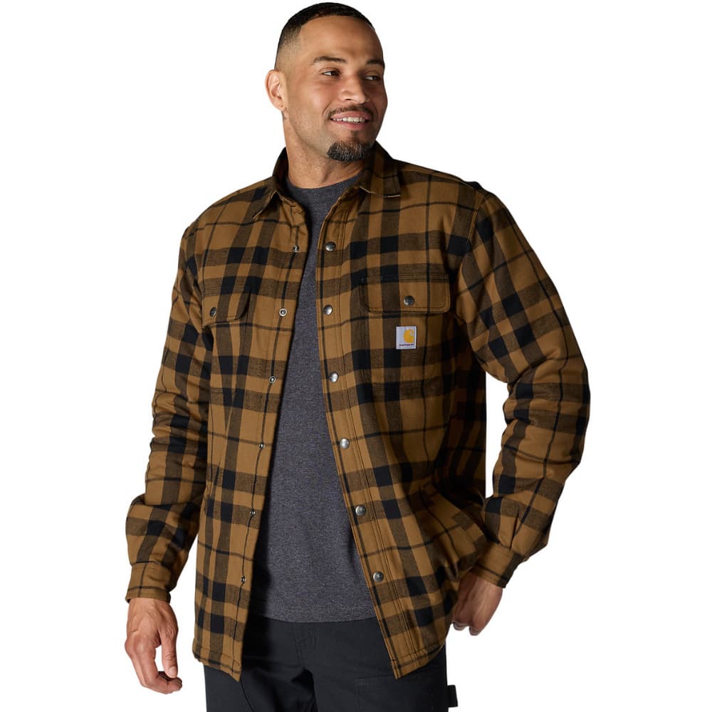 Carhartt M's Flannel Sherpa-Lined Shirt Jacket Carhartt® Brown, view: 2