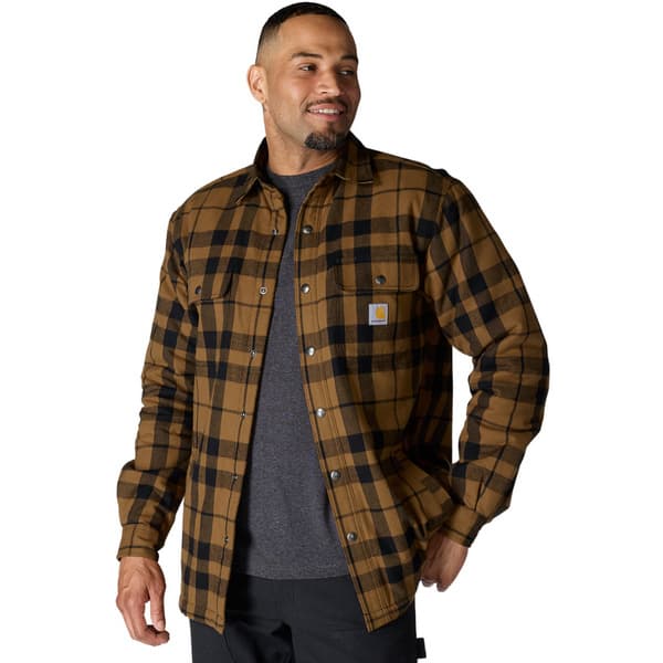 Carhartt M's Flannel Sherpa-Lined Shirt Jacket Carhartt® Brown, view: 2