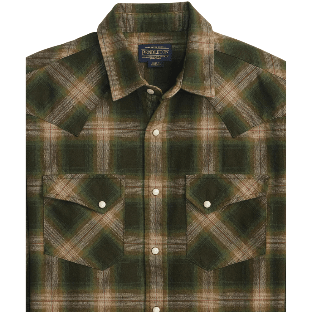 M's Wyatt Shirt Olive Multi Plaid, view: 1