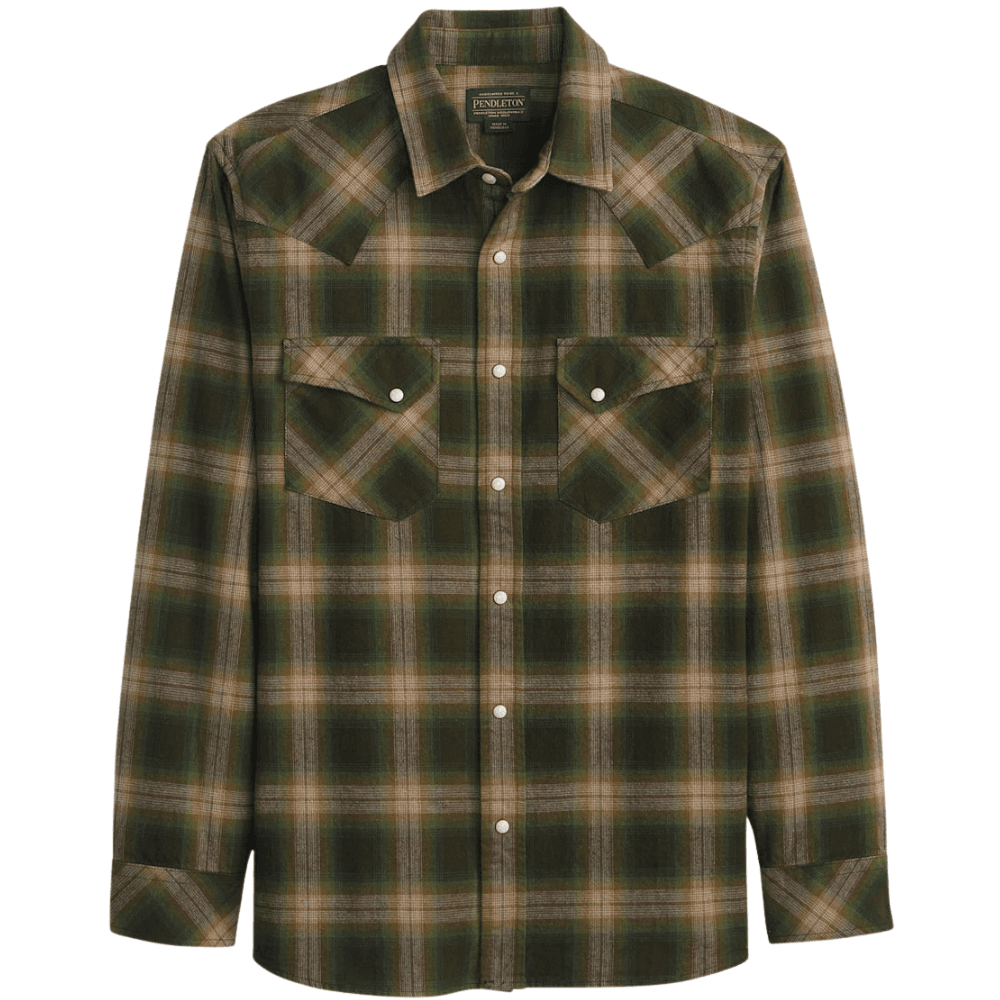 M's Wyatt Shirt Olive Multi Plaid, view: 0