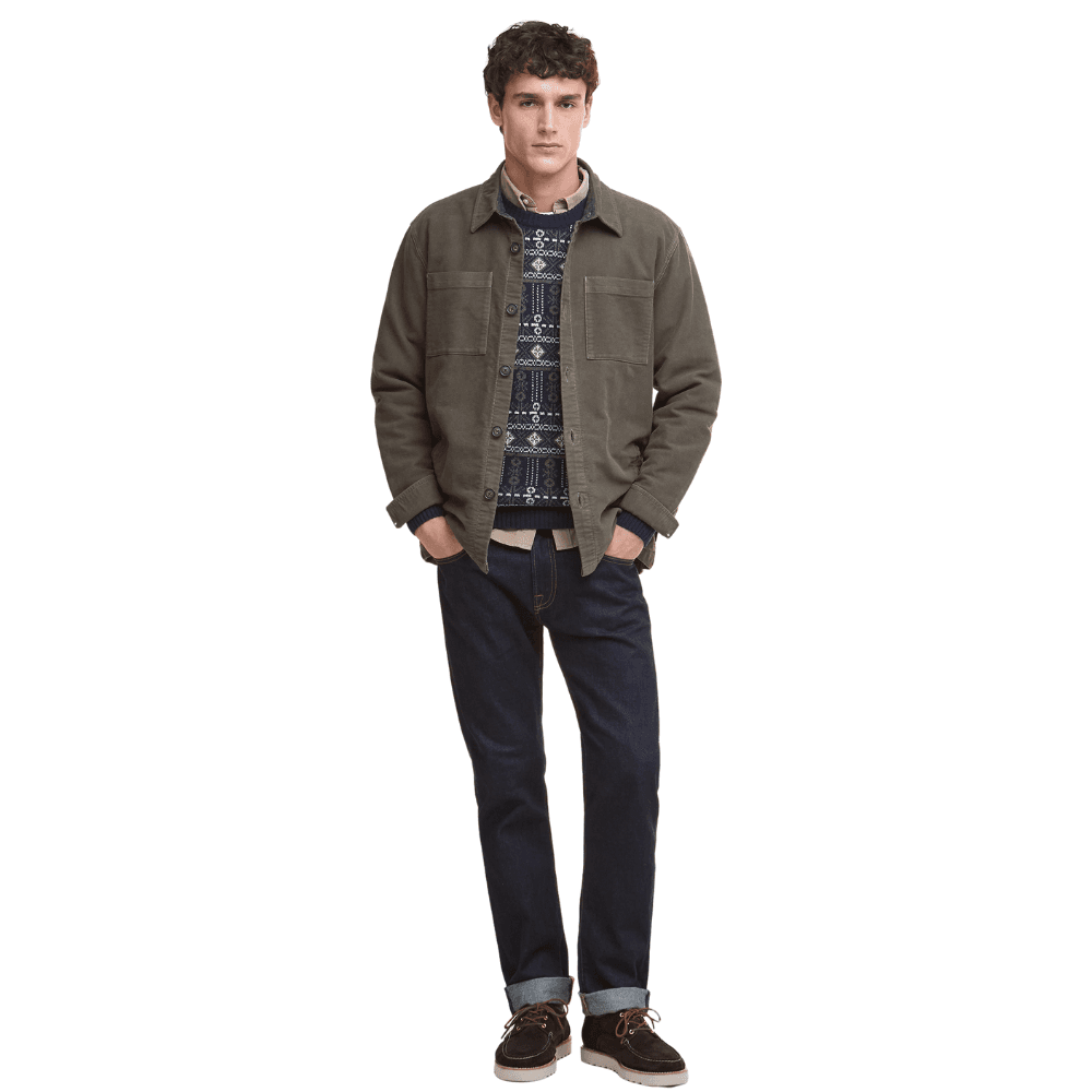 M's Regular Moleskin Overshirt Dark Olive, view: 5