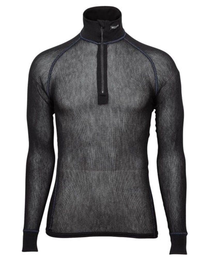 Wool Thermo Light Zip-polo 3/4 Black, view: 0