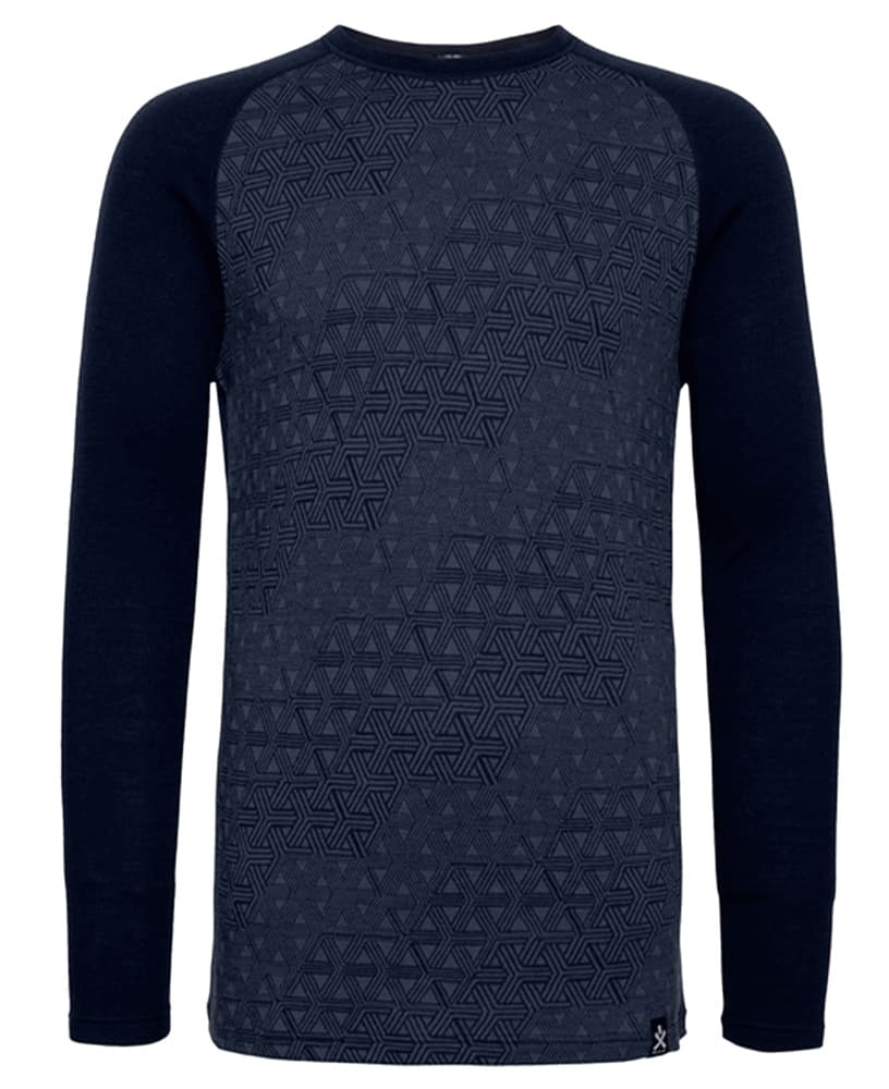 Geo Merino Wool Crew Navy, view: 0