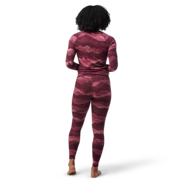 Women's Classic Thermal Merino Base Layer Pattern Bottom Festive Fuchsia Mountain Scape, view: 1