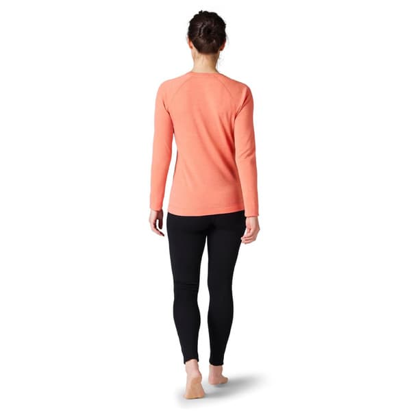 Women's Classic Thermal Merino Base Layer Crew Sunset Coral Heather, view: 2