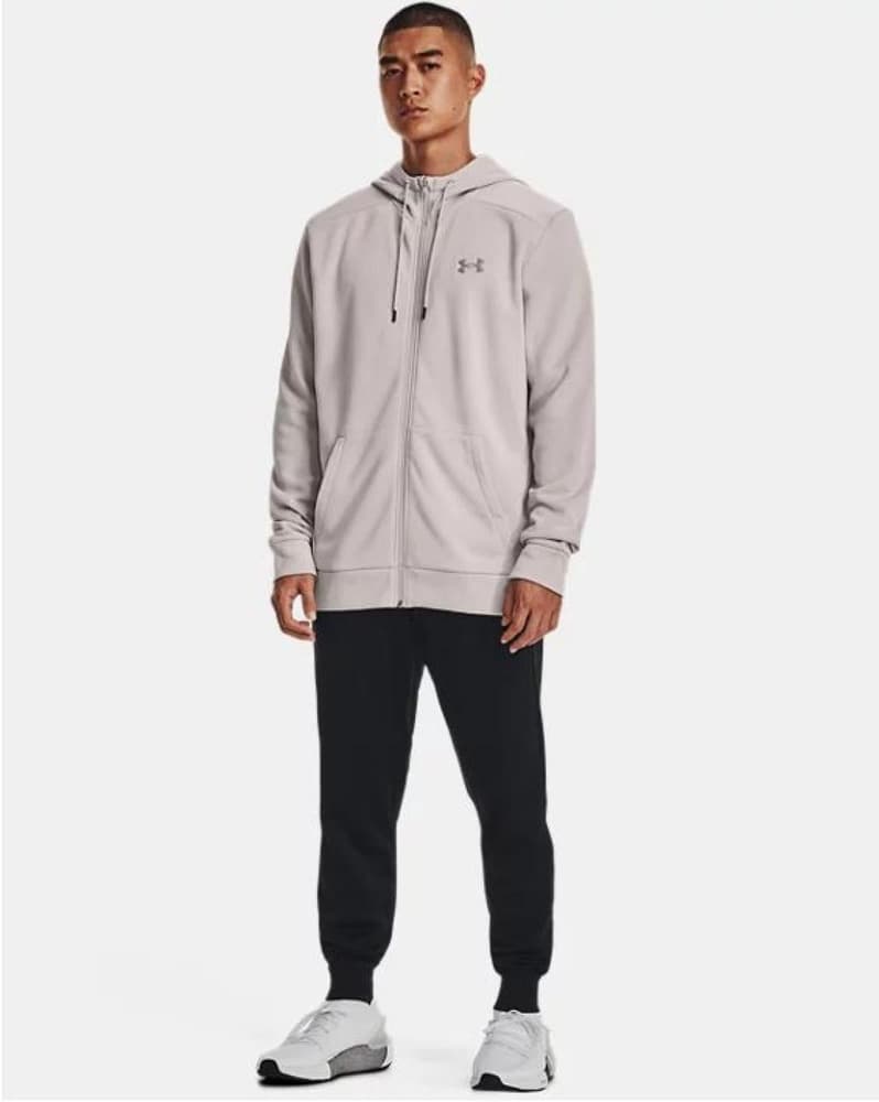 UA Armour Fleece FZ Hoodie Ghost Gray/Pewter, view: 3