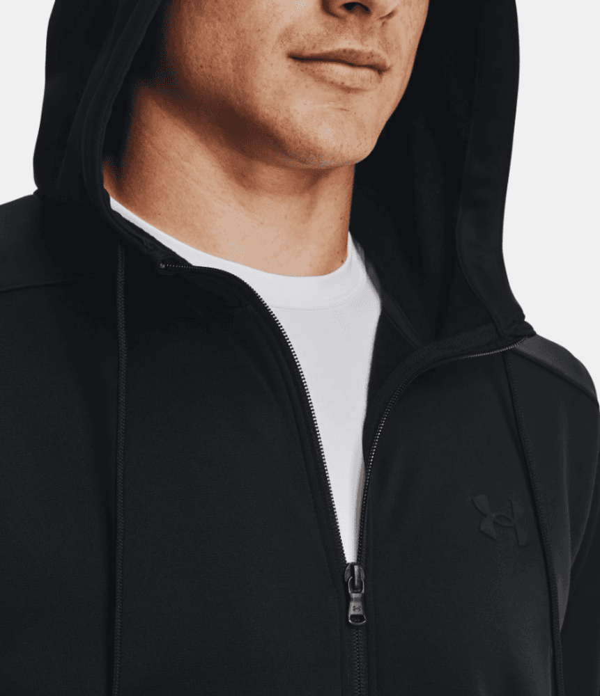 UA Armour Fleece FZ Hoodie Black, view: 2
