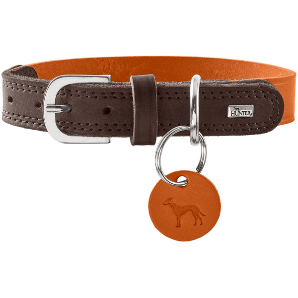 Collar Lemvig 65/L Leather Orange/Dark Brown, view: 0