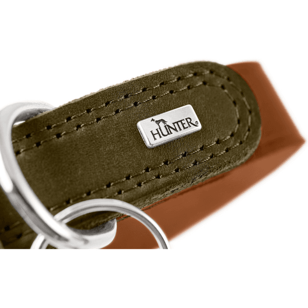 Collar Lemvig 40/S Leather Cognac/Olive Green, view: 1