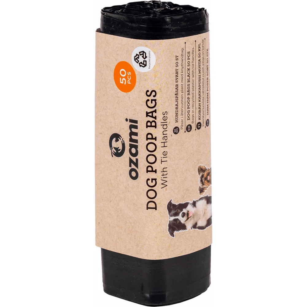 Dog Poop Bag with Handle Black 130x340 mm, view: 0