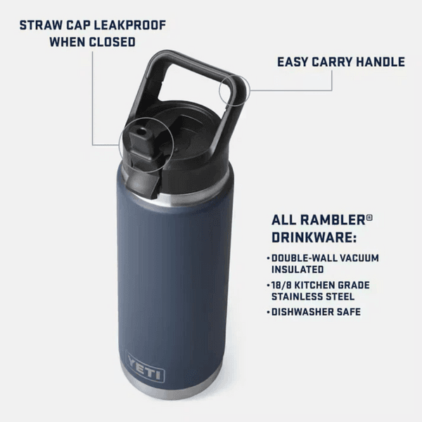 Rambler 26 oz (769 ml) Straw Bottle Black, view: 2