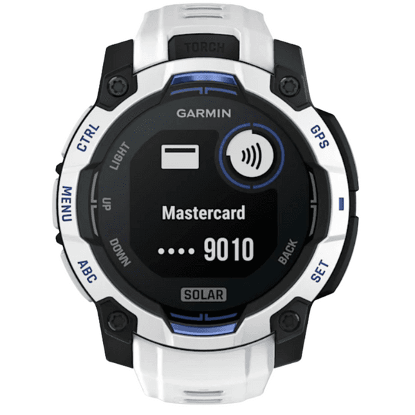 Instinct 3 - 45 mm, Solar Whitestone With Whitestone/Bolt Blue Silicone Band, view: 6