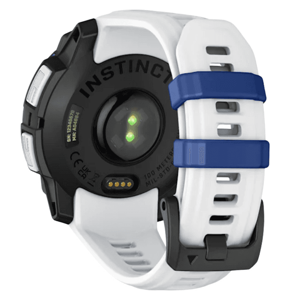 Instinct 3 - 45 mm, Solar Whitestone With Whitestone/Bolt Blue Silicone Band, view: 3