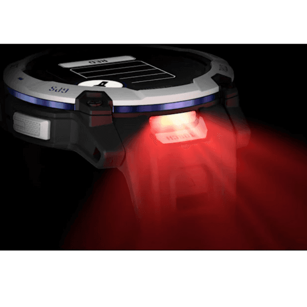 Instinct 3 50 mm, Solar Whitestone With Black/Bolt Blue Silicone Band, view: 4