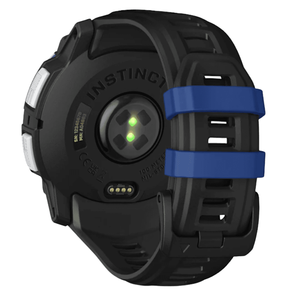 Instinct 3 50 mm, Solar Whitestone With Black/Bolt Blue Silicone Band, view: 9