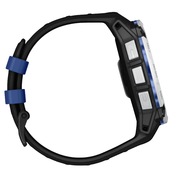 Instinct 3 50 mm, Solar Whitestone With Black/Bolt Blue Silicone Band, view: 2