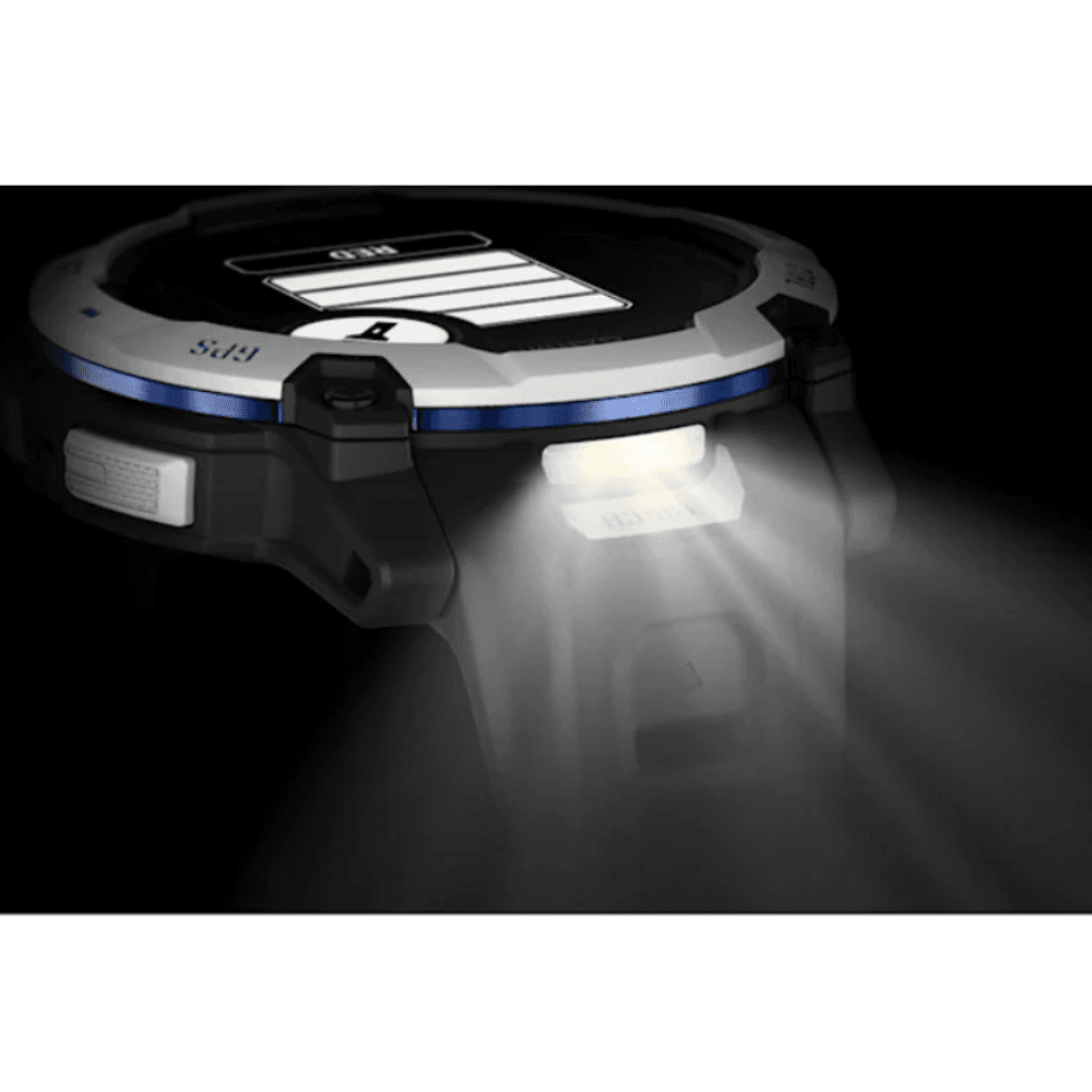 Instinct 3 50 mm, Solar Whitestone With Black/Bolt Blue Silicone Band, view: 3