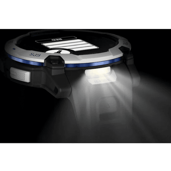 Instinct 3 50 mm, Solar Whitestone With Black/Bolt Blue Silicone Band, view: 3