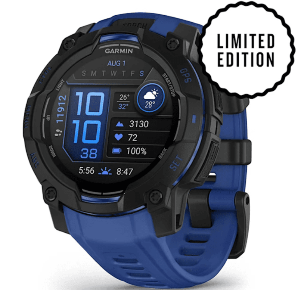 Instinct 3 - 45 mm, Amoled Black With Bolt Blue/Black Silicone Band, view: 1