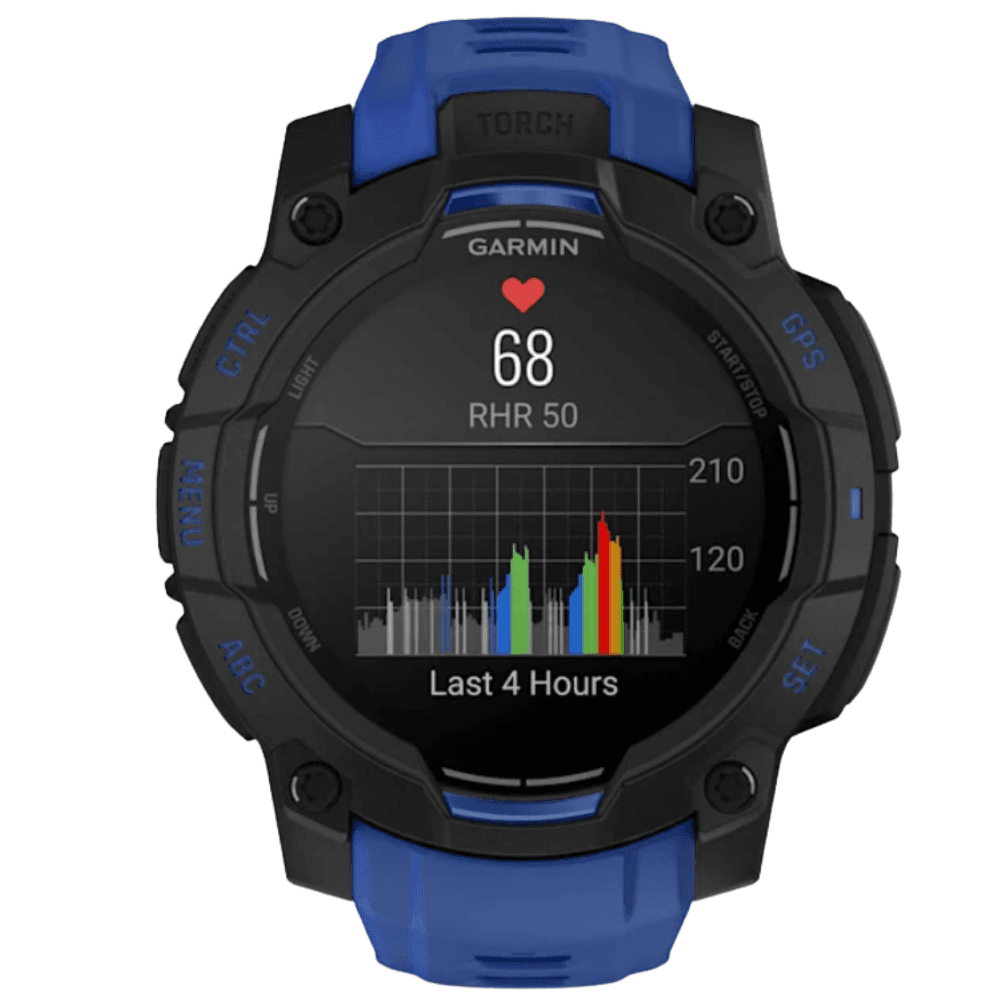 Instinct 3 - 45 mm, Amoled Black With Bolt Blue/Black Silicone Band, view: 6