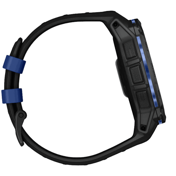Instinct 3 50 mm, Amoled Black With Black/Bolt Blue Silicone Band, view: 4