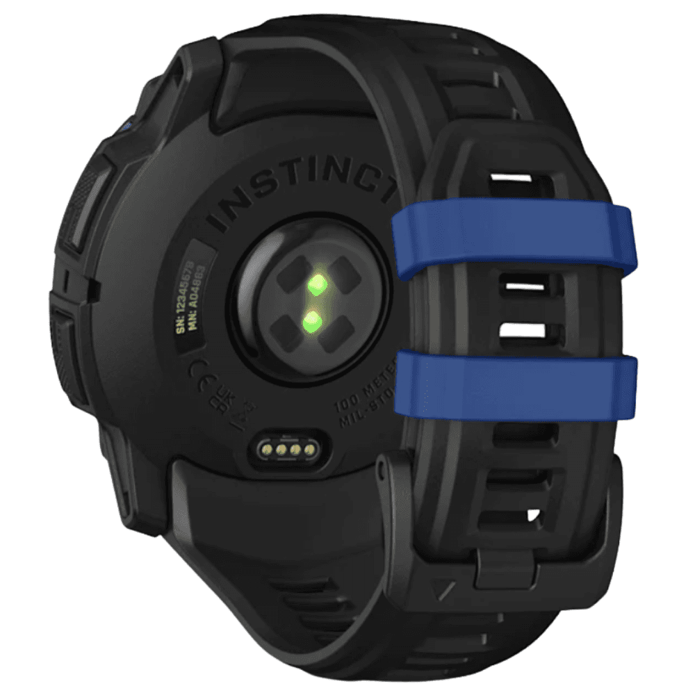 Instinct 3 50 mm, Amoled Black With Black/Bolt Blue Silicone Band, view: 7