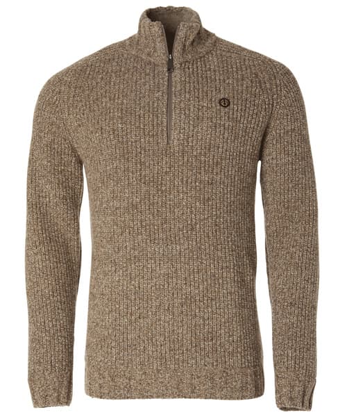 Groby Half Zip Ol Pullover Saddle Brown Neps, view: 0