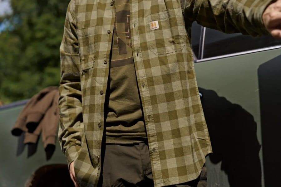 Scandinavian L/S Unisex Dark Olive Check, view: 7