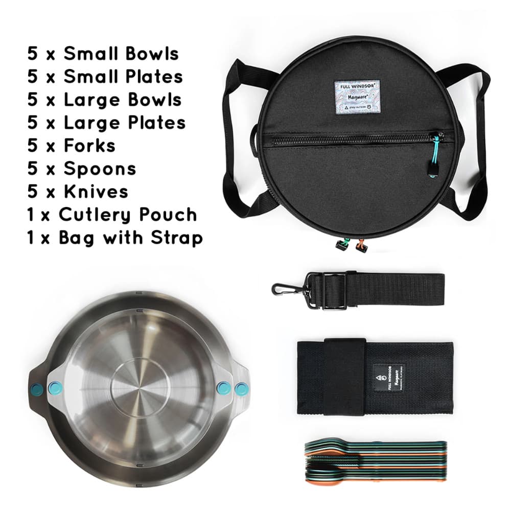 Full-Windsor Magware Bowls-Plates Full Set For 5, view: 1