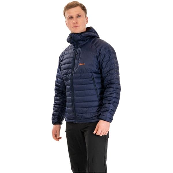 M's Vaagaa Light Down Jacket Hood Navy Blue/Alert Orange, view: 3
