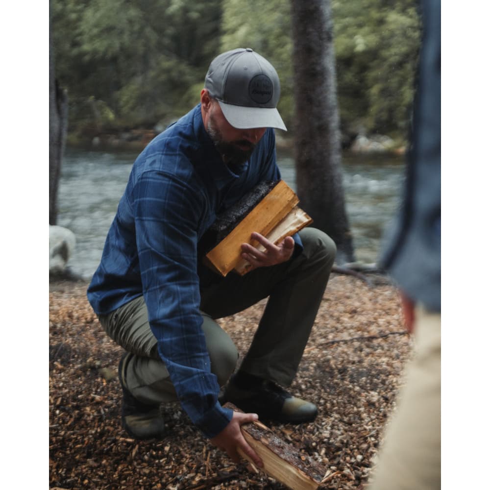 M's Nordmarka Flannel Shirt Granite Blue/Navy Blue Check, view: 5