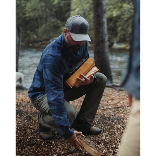 M's Nordmarka Flannel Shirt Granite Blue/Navy Blue Check, view: 5